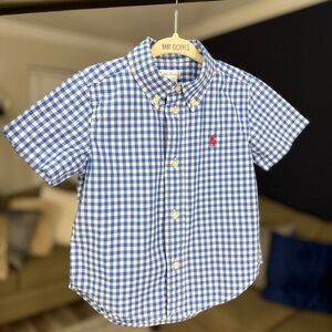 Ralph Lauren Kids Blue and White Checkered Shirt